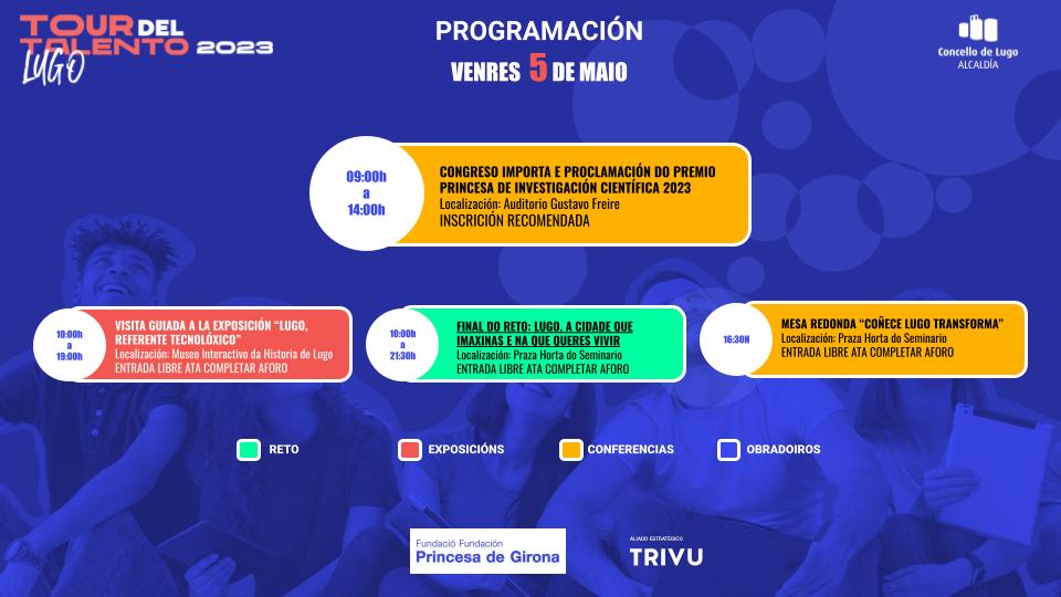 Le máis sobre o artigo Cuarta xornada do Tour del Talento Lugo 2023. Programa de actividades do 5 de maio.